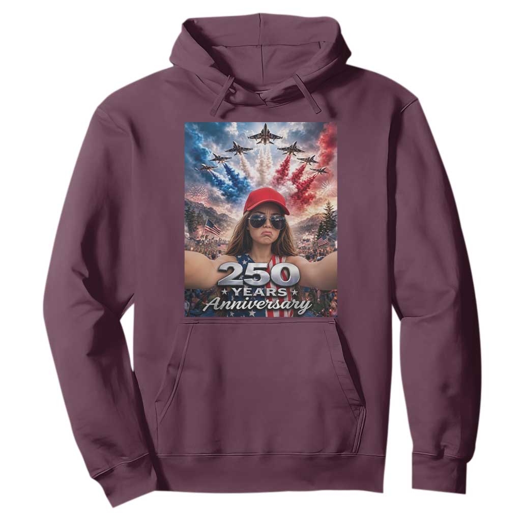 Funny Doll Face Meme 4th Of July Hoodie USA Freedom Jet Fighter Graphic