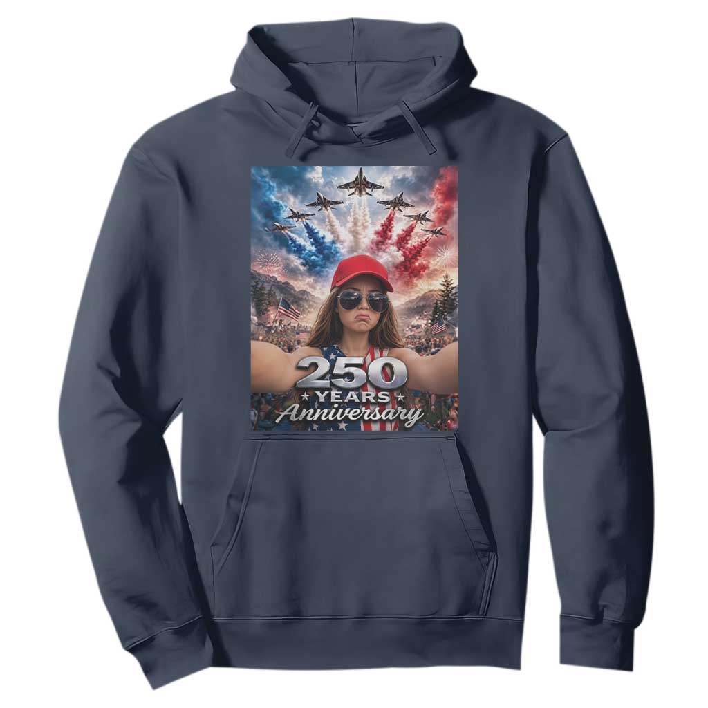Funny Doll Face Meme 4th Of July Hoodie USA Freedom Jet Fighter Graphic