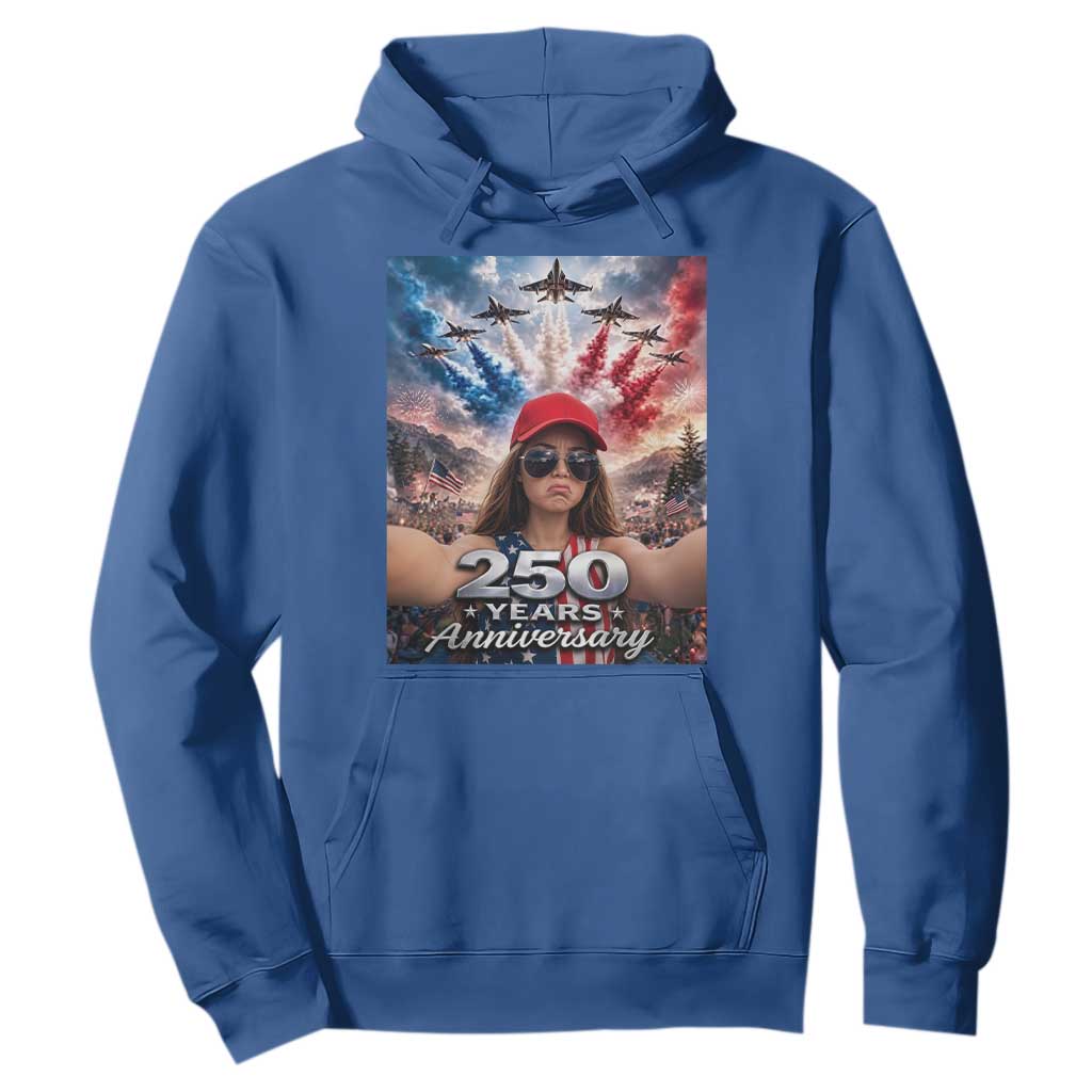 Funny Doll Face Meme 4th Of July Hoodie USA Freedom Jet Fighter Graphic