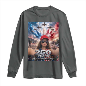 Funny Doll Face Meme 4th Of July Long Sleeve Shirt USA Freedom Jet Fighter Graphic