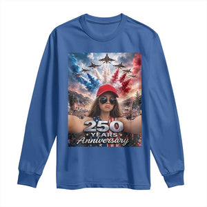 Funny Doll Face Meme 4th Of July Long Sleeve Shirt USA Freedom Jet Fighter Graphic