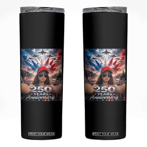Funny Doll Face Meme 4th Of July Skinny Tumbler USA Freedom Jet Fighter Graphic