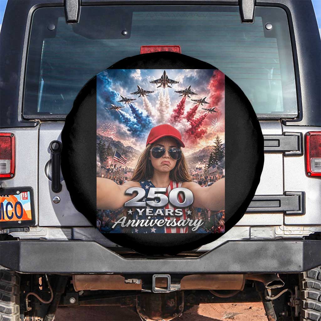 Funny Doll Face Meme 4th Of July Spare Tire Cover USA Freedom Jet Fighter Graphic TS12 No hole Black Print Your Wear