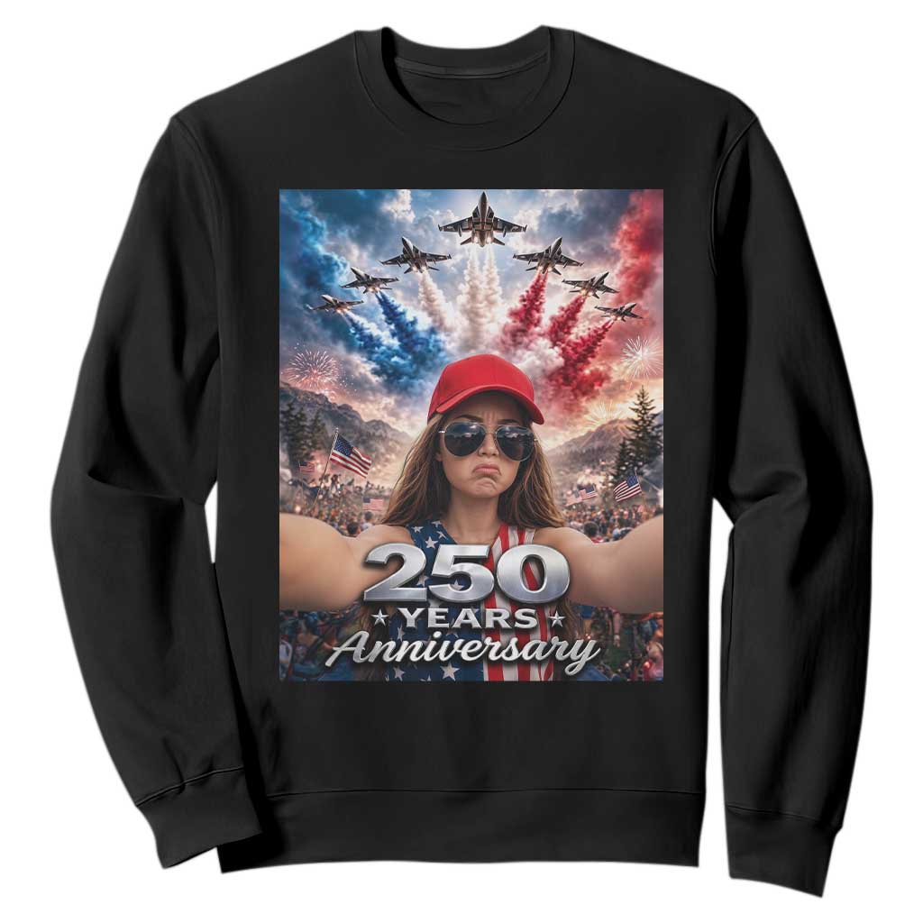 Funny Doll Face Meme 4th Of July Sweatshirt USA Freedom Jet Fighter Graphic