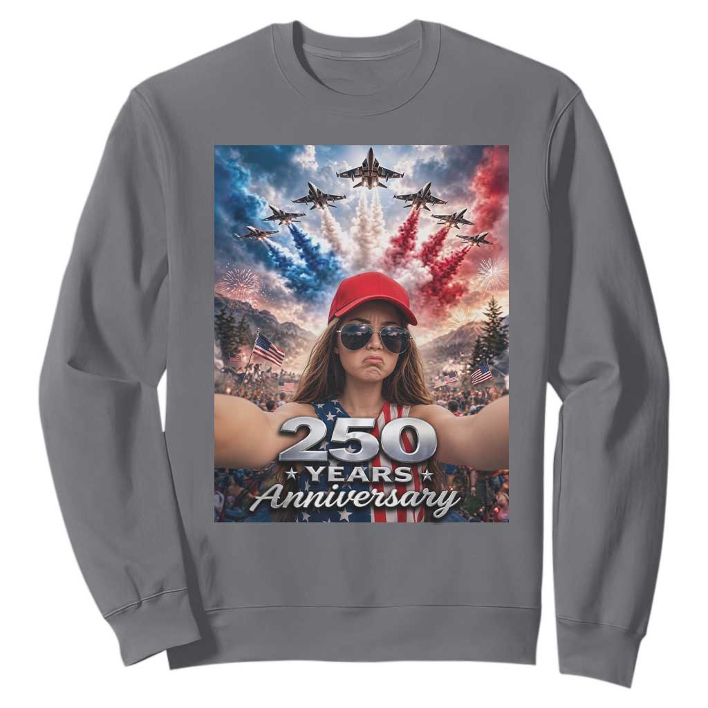 Funny Doll Face Meme 4th Of July Sweatshirt USA Freedom Jet Fighter Graphic