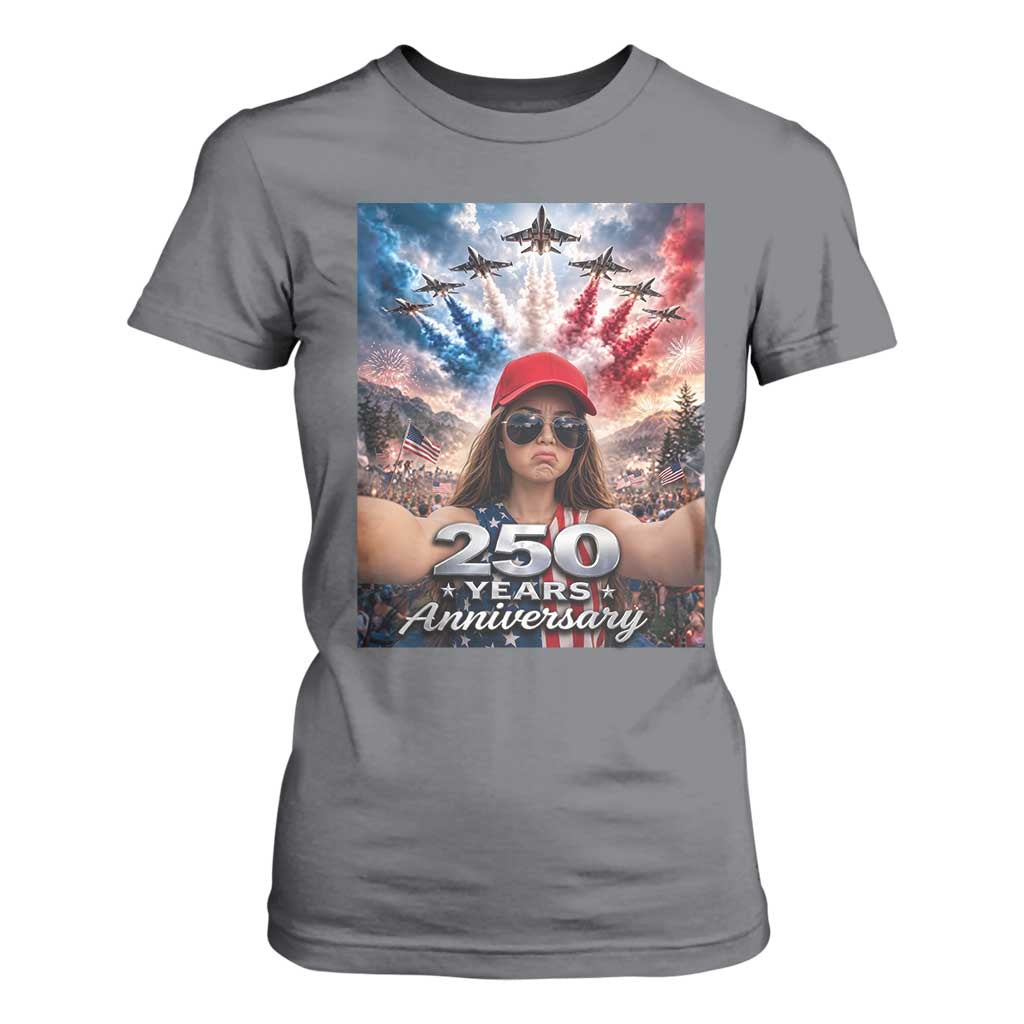 Funny Doll Face Meme 4th Of July T Shirt For Women USA Freedom Jet Fighter Graphic