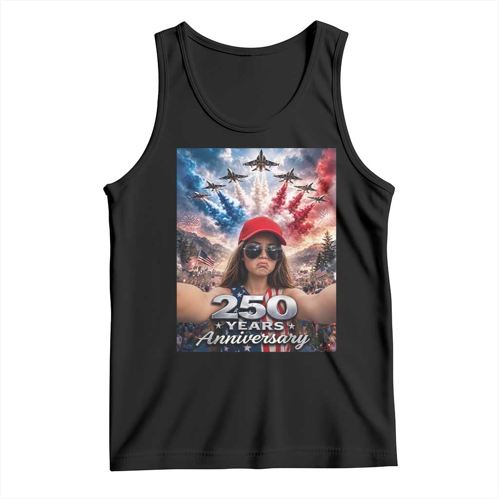 Funny Doll Face Meme 4th Of July Tank Top USA Freedom Jet Fighter Graphic TS12 Black Print Your Wear