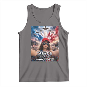 Funny Doll Face Meme 4th Of July Tank Top USA Freedom Jet Fighter Graphic