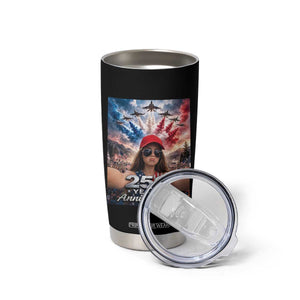 Funny Doll Face Meme 4th Of July Tumbler Cup USA Freedom Jet Fighter Graphic