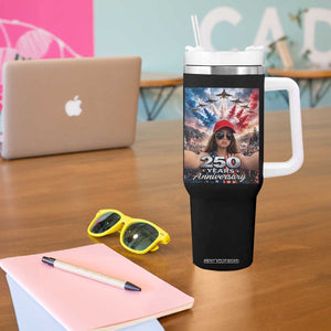 Funny Doll Face Meme 4th Of July Tumbler With Handle USA Freedom Jet Fighter Graphic