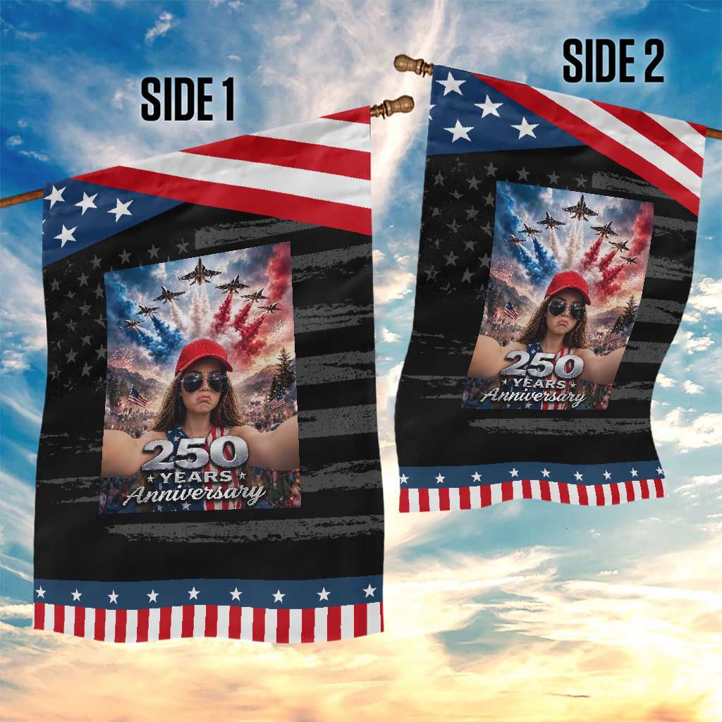 Funny Doll Face Meme 4th Of July Patriotic Garden Flag USA Freedom Jet Fighter Graphic