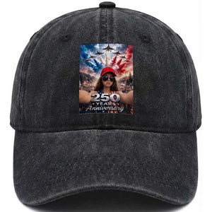 Funny Doll Face Meme 4th Of July Washed Cotton Baseball Cap USA Freedom Jet Fighter Graphic