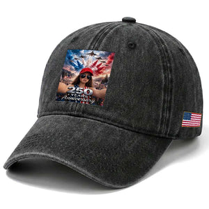 Funny Doll Face Meme 4th Of July Washed Cotton Baseball Cap USA Freedom Jet Fighter Graphic