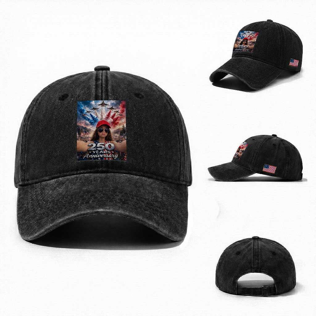 Funny Doll Face Meme 4th Of July Washed Cotton Baseball Cap USA Freedom Jet Fighter Graphic