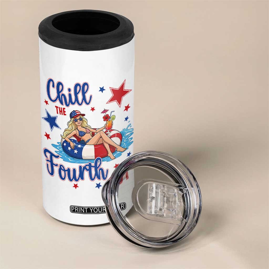 Funny Doll Face Meme 4th Of July 4 in 1 Can Cooler Tumbler Chill The Fourth Out TS12 Print Your Wear