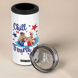 Funny Doll Face Meme 4th Of July 4 in 1 Can Cooler Tumbler Chill The Fourth Out TS12 Print Your Wear