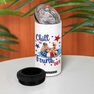 Funny Doll Face Meme 4th Of July 4 in 1 Can Cooler Tumbler Chill The Fourth Out TS12 Print Your Wear