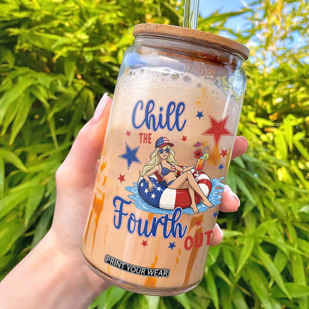 Funny Doll Face Meme 4th Of July Glass Can Chill The Fourth Out TS12 White Print Your Wear