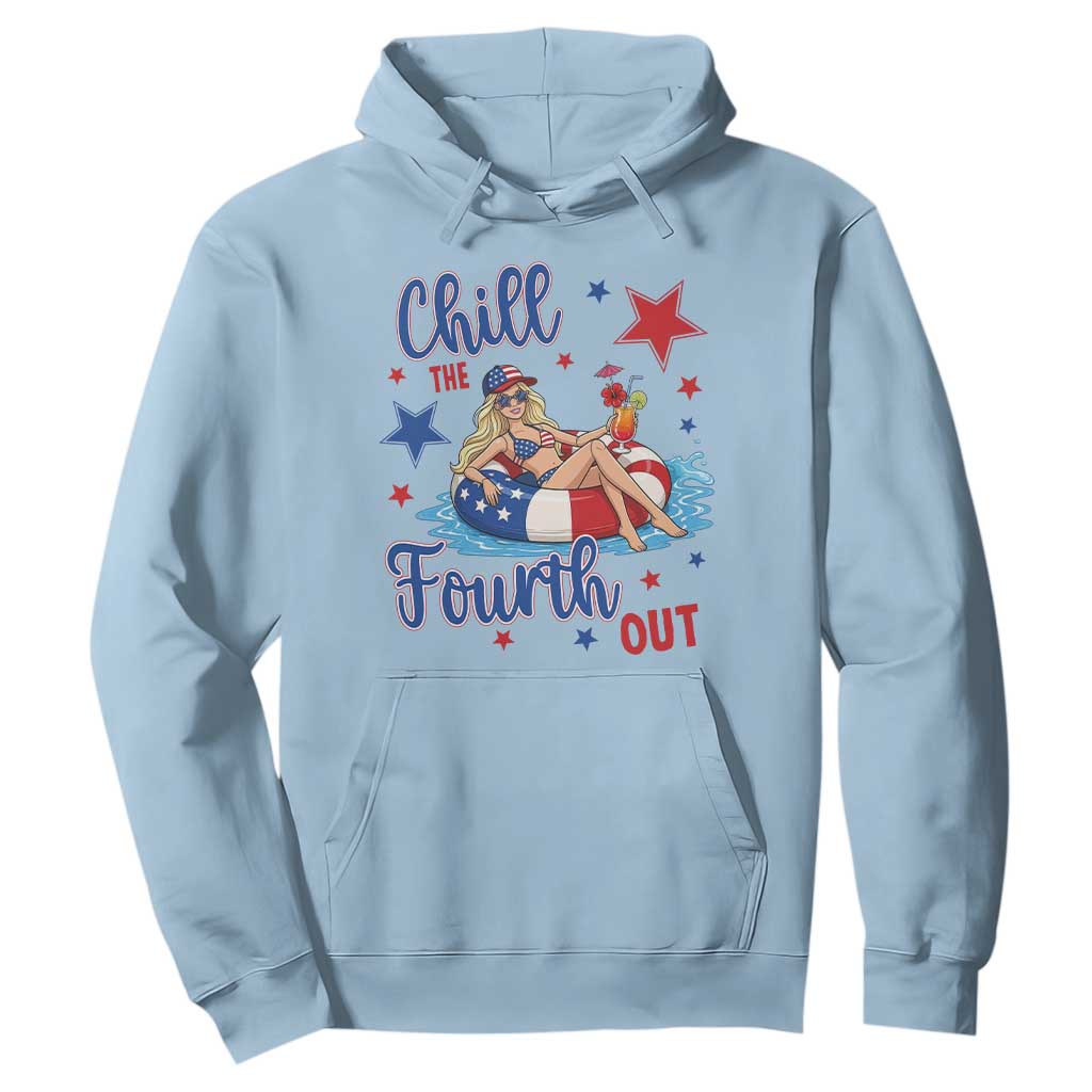Funny Doll Face Meme 4th Of July Hoodie Chill The Fourth Out TS12 Light Blue Print Your Wear