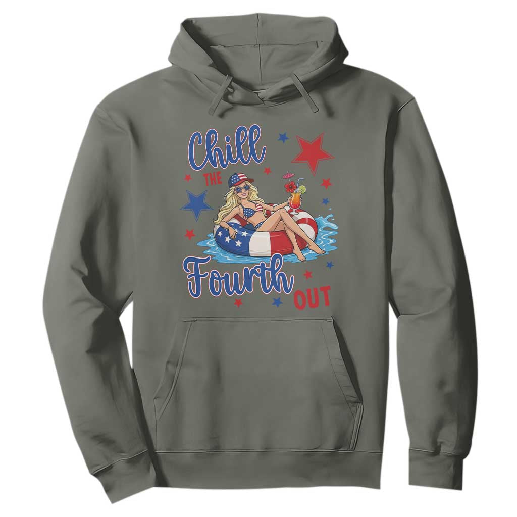 Funny Doll Face Meme 4th Of July Hoodie Chill The Fourth Out TS12 Military Green Print Your Wear