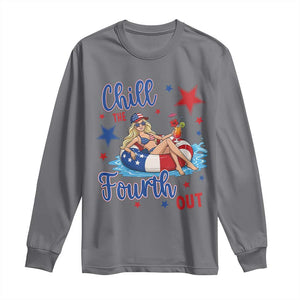Funny Doll Face Meme 4th Of July Long Sleeve Shirt Chill The Fourth Out TS12 Charcoal Print Your Wear