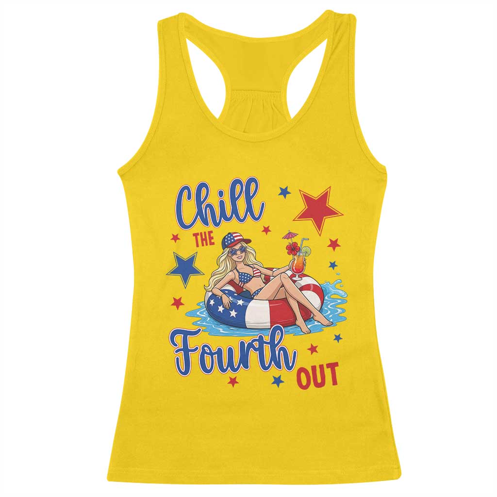 Funny Doll Face Meme 4th Of July Racerback Tank Top Chill The Fourth Out TS12 Daisy Print Your Wear