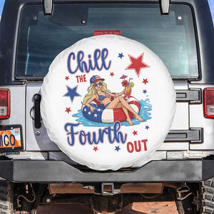 Funny Doll Face Meme 4th Of July Spare Tire Cover Chill The Fourth Out TS12 No hole White Print Your Wear
