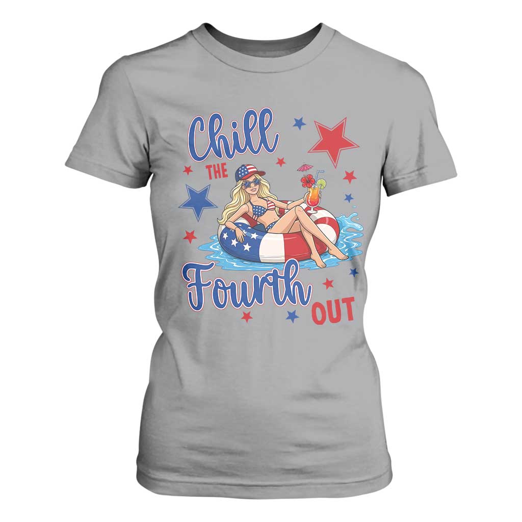 Funny Doll Face Meme 4th Of July T Shirt For Women Chill The Fourth Out TS12 Sport Gray Print Your Wear