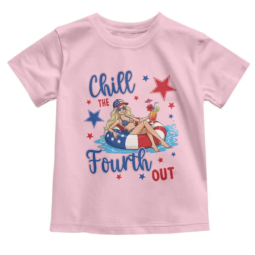 Funny Doll Face Meme 4th Of July Toddler T Shirt Chill The Fourth Out TS12 Light Pink Print Your Wear