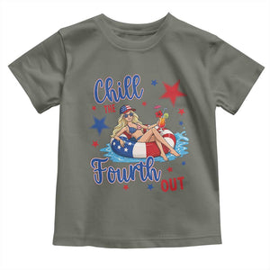 Funny Doll Face Meme 4th Of July Toddler T Shirt Chill The Fourth Out TS12 Military Green Print Your Wear