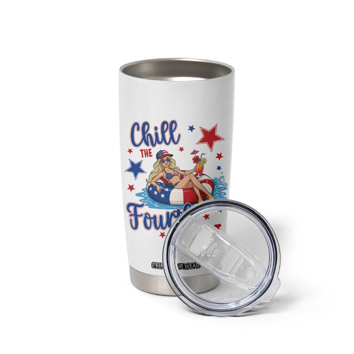 Funny Doll Face Meme 4th Of July Tumbler Cup Chill The Fourth Out TS12 Print Your Wear