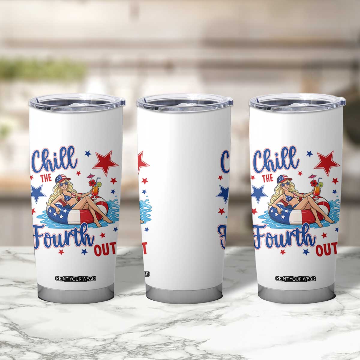 Funny Doll Face Meme 4th Of July Tumbler Cup Chill The Fourth Out TS12 Print Your Wear