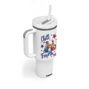 Funny Doll Face Meme 4th Of July Tumbler With Handle Chill The Fourth Out TS12 Print Your Wear
