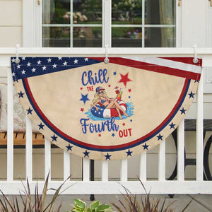 Funny Doll Face Meme 4th Of July Patriotic Fan Flag Chill The Fourth Out