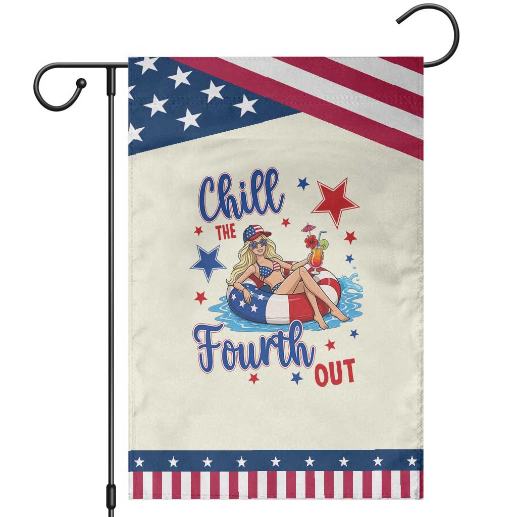 Funny Doll Face Meme 4th Of July Patriotic Garden Flag Chill The Fourth Out