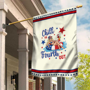 Funny Doll Face Meme 4th Of July Patriotic Garden Flag Chill The Fourth Out