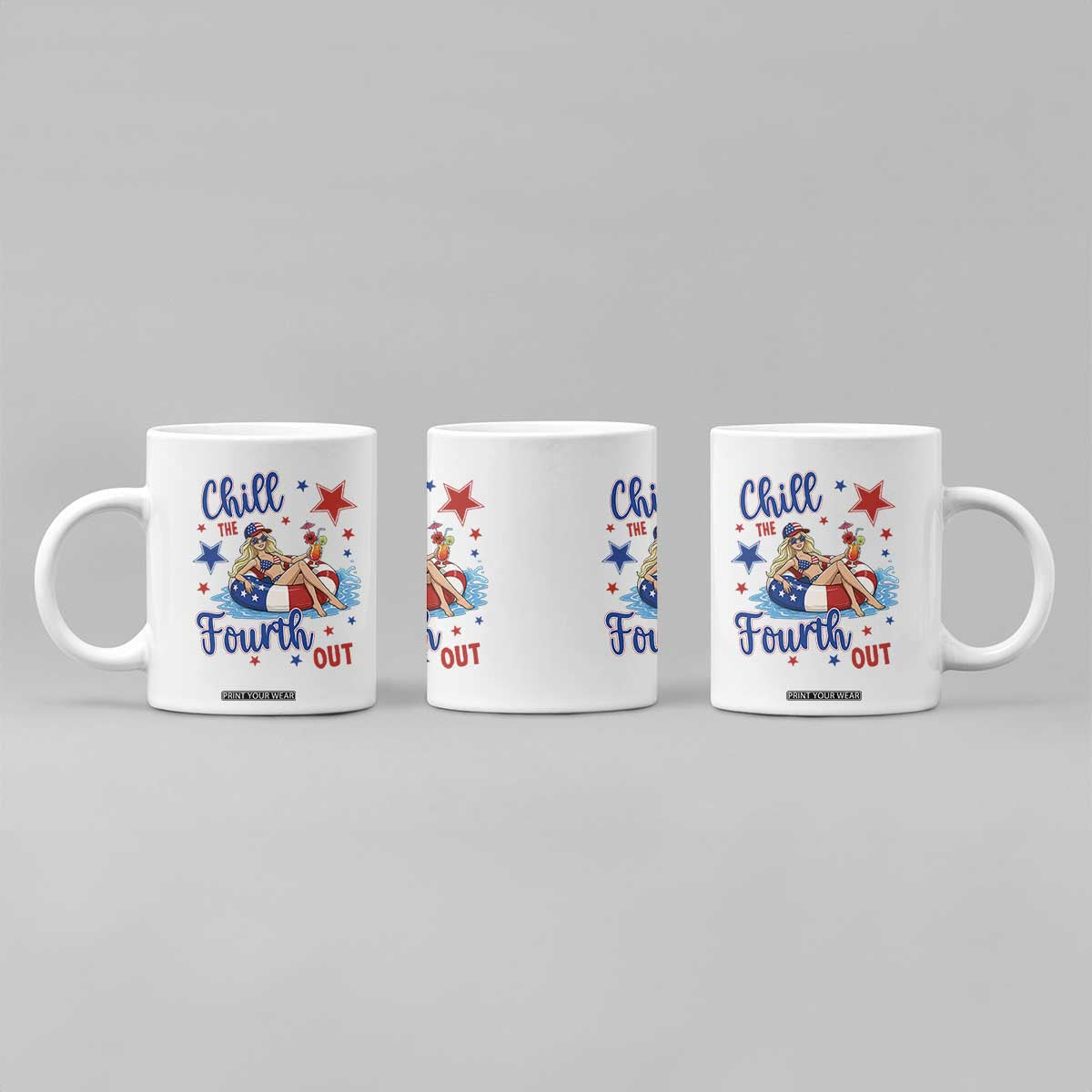 Funny Doll Face Meme 4th Of July Coffee Mug Chill The Fourth Out TS12 Print Your Wear