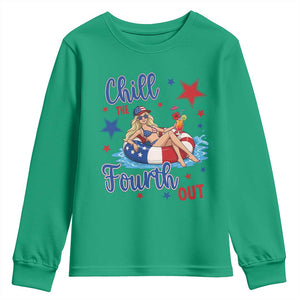 Funny Doll Face Meme 4th Of July Youth Sweatshirt Chill The Fourth Out TS12 Irish Green Print Your Wear