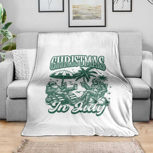 Vintage Summer Christmas Bigfoot Couple Throw Blanket Tropical Xmas Graphic TS12 Print Your Wear