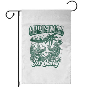 Vintage Summer Christmas Bigfoot Couple Garden Flag Tropical Xmas Graphic TS12 White Print Your Wear