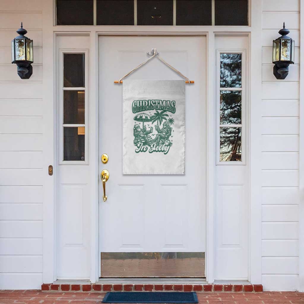 Vintage Summer Christmas Bigfoot Couple Garden Flag Tropical Xmas Graphic TS12 Print Your Wear