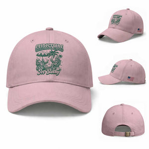 Vintage Summer Christmas Bigfoot Couple Baseball Cap Tropical Xmas Graphic TS12 Baseball Cap Universal Fit Light Pink Print Your Wear