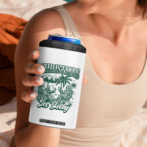 Vintage Summer Christmas Bigfoot Couple 4 in 1 Can Cooler Tumbler Tropical Xmas Graphic TS12 Print Your Wear