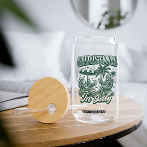 Vintage Summer Christmas Bigfoot Couple Glass Can Tropical Xmas Graphic TS12 Print Your Wear