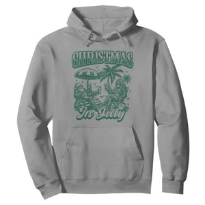 Vintage Summer Christmas Bigfoot Couple Hoodie Tropical Xmas Graphic TS12 Sport Gray Print Your Wear