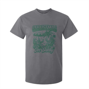 Vintage Summer Christmas Bigfoot Couple T Shirt For Kid Tropical Xmas Graphic TS12 Charcoal Print Your Wear