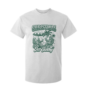 Vintage Summer Christmas Bigfoot Couple T Shirt For Kid Tropical Xmas Graphic TS12 White Print Your Wear