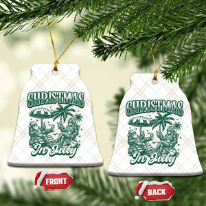 Vintage Summer Christmas Bigfoot Couple Ceramic Ornament Tropical Xmas Graphic TS12 Print Your Wear