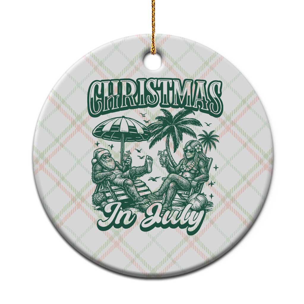 Vintage Summer Christmas Bigfoot Couple Ceramic Ornament Tropical Xmas Graphic TS12 1pc Christmas Plaid Print Your Wear