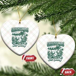 Vintage Summer Christmas Bigfoot Couple Ceramic Ornament Tropical Xmas Graphic TS12 Print Your Wear